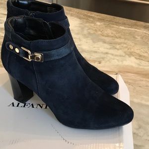 Blue suede booties size 7